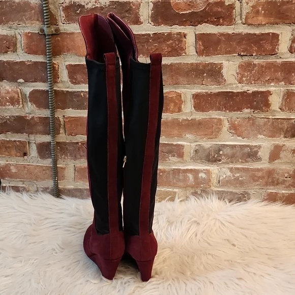 Charles by Charles David Edie Over the Knee Wedge Boots in Merlot